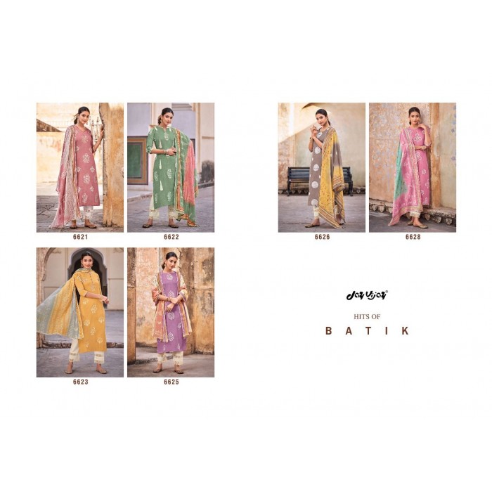 Jay Vijay Hits Of Batik Pure Cotton Satin Block Print Dress Materials